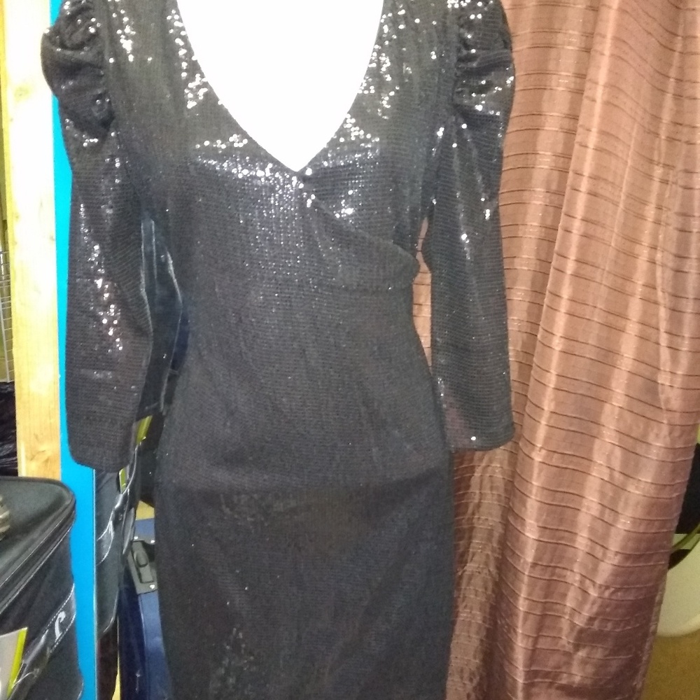 Black Sequin Cocktail Dress